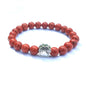 7 Colors 8mm Natural Stone Beads And Footprint Paw Charms Bracelet
