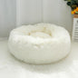 Fluffy Calming Dog Bed Long Plush Donut Pet Bed Hondenmand Round Orthopedic Lounger Sleeping Bag Kennel Cat Puppy Sofa Bed House