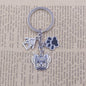Yorkshire Terrier Dog Animal Ethnic Handmade Keychain Key Ring Pet Tassels Vintage Silver Color