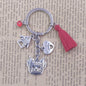 Yorkshire Terrier Dog Animal Ethnic Handmade Keychain Key Ring Pet Tassels Vintage Silver Color
