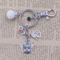 Yorkshire Terrier Dog Animal Ethnic Handmade Keychain Key Ring Pet Tassels Vintage Silver Color