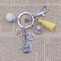 Yorkshire Terrier Dog Animal Ethnic Handmade Keychain Key Ring Pet Tassels Vintage Silver Color