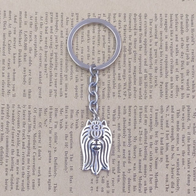 Yorkshire Terrier Dog Animal Ethnic Handmade Keychain Key Ring Pet Tassels Vintage Silver Color