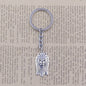 Yorkshire Terrier Dog Animal Ethnic Handmade Keychain Key Ring Pet Tassels Vintage Silver Color