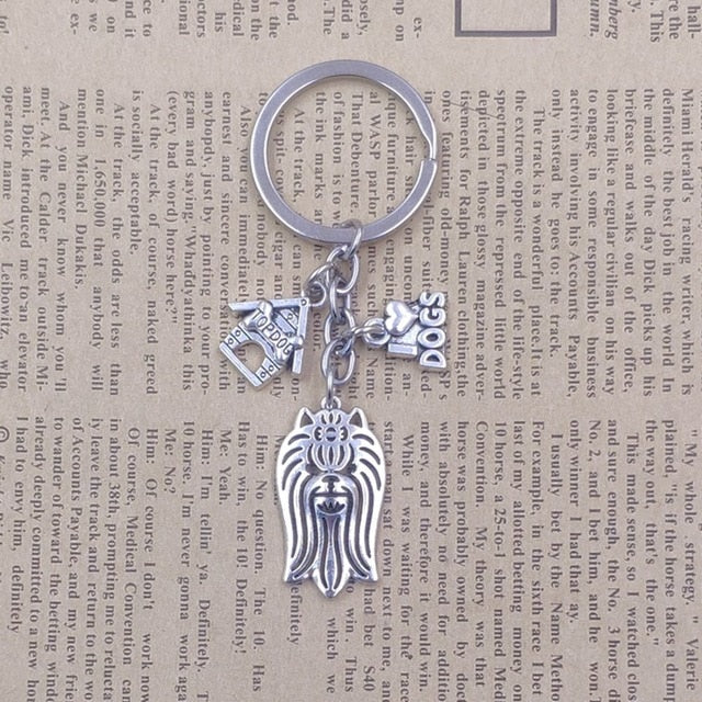 Yorkshire Terrier Dog Animal Ethnic Handmade Keychain Key Ring Pet Tassels Vintage Silver Color