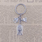 Yorkshire Terrier Dog Animal Ethnic Handmade Keychain Key Ring Pet Tassels Vintage Silver Color