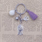Yorkshire Terrier Dog Animal Ethnic Handmade Keychain Key Ring Pet Tassels Vintage Silver Color