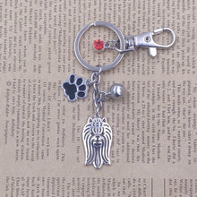 Load image into Gallery viewer, Yorkshire Terrier Dog Animal Ethnic Handmade Keychain Key Ring Pet Tassels Vintage Silver Color
