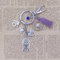 Yorkshire Terrier Dog Animal Ethnic Handmade Keychain Key Ring Pet Tassels Vintage Silver Color