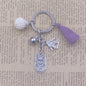 Yorkshire Terrier Dog Animal Ethnic Handmade Keychain Key Ring Pet Tassels Vintage Silver Color