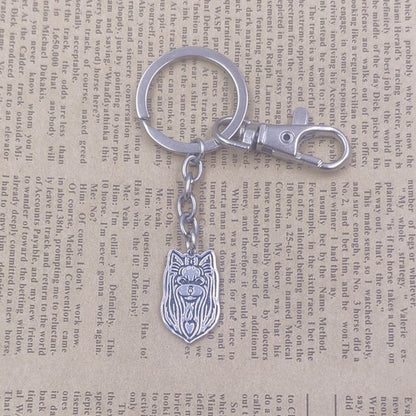 Yorkshire Terrier Dog Animal Ethnic Handmade Keychain Key Ring Pet Tassels Vintage Silver Color