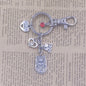 Yorkshire Terrier Dog Animal Ethnic Handmade Keychain Key Ring Pet Tassels Vintage Silver Color