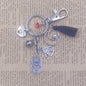 Yorkshire Terrier Dog Animal Ethnic Handmade Keychain Key Ring Pet Tassels Vintage Silver Color