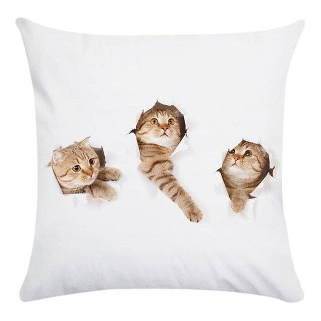Cute Animal Decorative Pillowcase Super Soft Print Cushion Cover