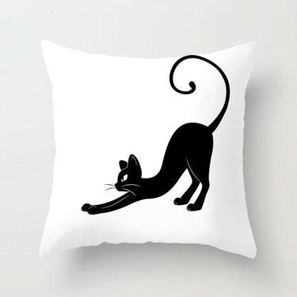 Black Cat Animal Pattern Decorative Pillowcase 45*45 Polyester Cushion Cover Throw Pillow