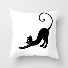 Load image into Gallery viewer, Black Cat Animal Pattern Decorative Pillowcase 45*45 Polyester Cushion Cover Throw Pillow
