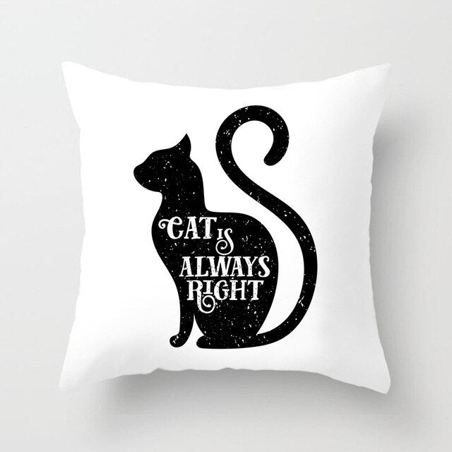 Black Cat Animal Pattern Decorative Pillowcase 45*45 Polyester Cushion Cover Throw Pillow