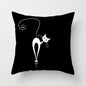 Black Cat Animal Pattern Decorative Pillowcase 45*45 Polyester Cushion Cover Throw Pillow