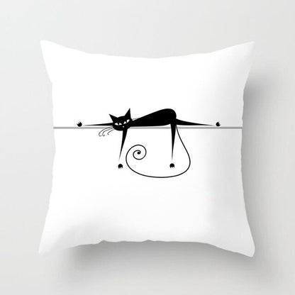 Black Cat Animal Pattern Decorative Pillowcase 45*45 Polyester Cushion Cover Throw Pillow