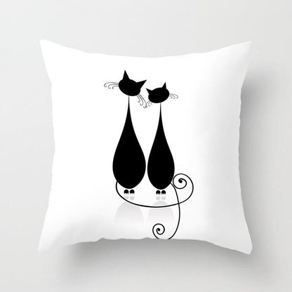 Black Cat Animal Pattern Decorative Pillowcase 45*45 Polyester Cushion Cover Throw Pillow