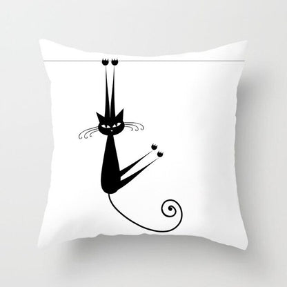 Black Cat Animal Pattern Decorative Pillowcase 45*45 Polyester Cushion Cover Throw Pillow