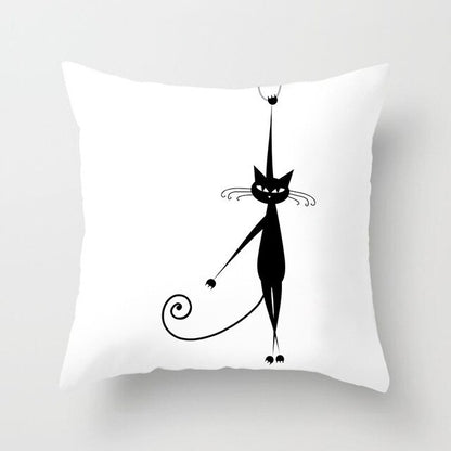 Black Cat Animal Pattern Decorative Pillowcase 45*45 Polyester Cushion Cover Throw Pillow