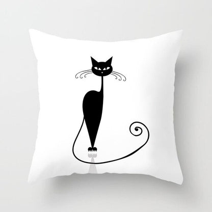 Black Cat Animal Pattern Decorative Pillowcase 45*45 Polyester Cushion Cover Throw Pillow