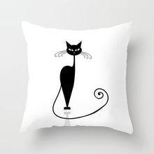 Load image into Gallery viewer, Black Cat Animal Pattern Decorative Pillowcase 45*45 Polyester Cushion Cover Throw Pillow
