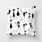 Black Cat Animal Pattern Decorative Pillowcase 45*45 Polyester Cushion Cover Throw Pillow