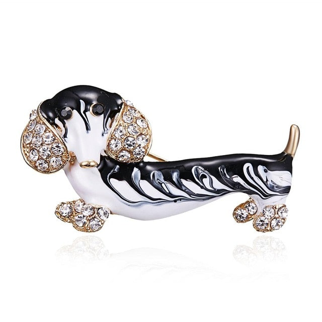 Rinhoo Pet Lovers Rhinestone, Enamel and Crystal Brooch Jewelry Unisex