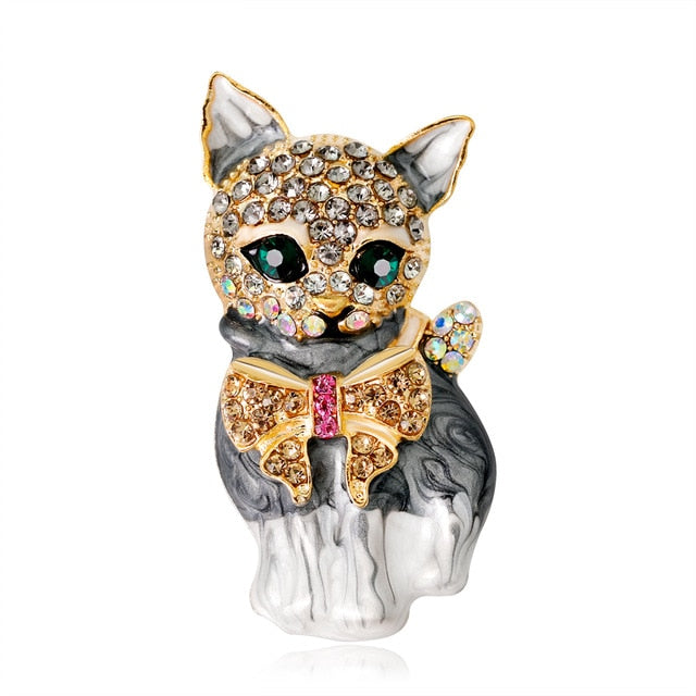 Rinhoo Pet Lovers Rhinestone, Enamel and Crystal Brooch Jewelry Unisex