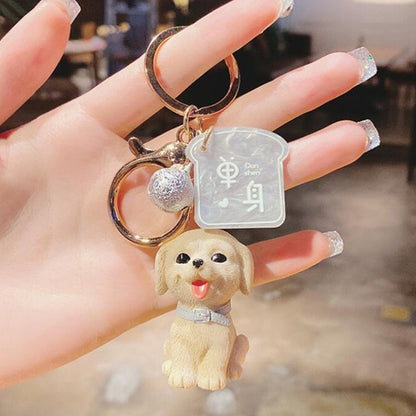Simulation Dog Keychain Bichon Frise Schnauzer Pet Key Chains Holder Purse for Women Car Keyring Bag Pendant Jewelry Fine Gifts