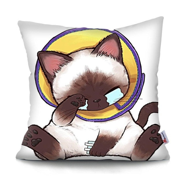 MTMETY Funny Cute Cat Cushion Cover Cartoon Pillowcases for Sofa Home Decoration Pillowcase