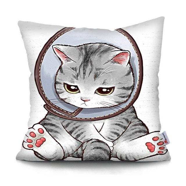 MTMETY Funny Cute Cat Cushion Cover Cartoon Pillowcases for Sofa Home Decoration Pillowcase