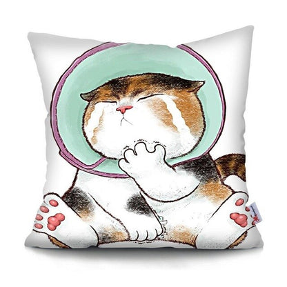 MTMETY Funny Cute Cat Cushion Cover Cartoon Pillowcases for Sofa Home Decoration Pillowcase