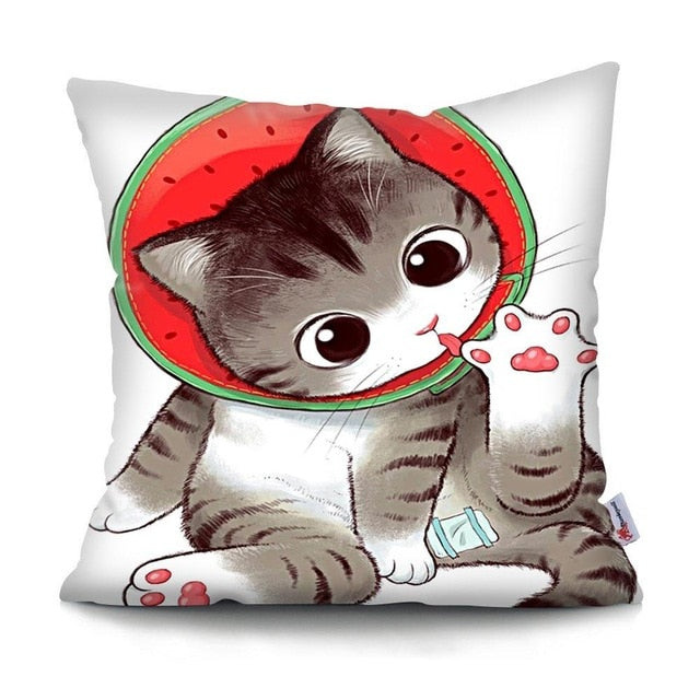 MTMETY Funny Cute Cat Cushion Cover Cartoon Pillowcases for Sofa Home Decoration Pillowcase