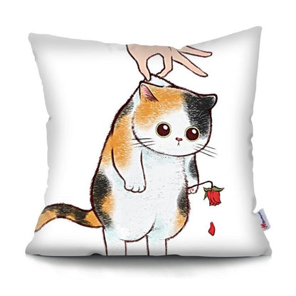 MTMETY Funny Cute Cat Cushion Cover Cartoon Pillowcases for Sofa Home Decoration Pillowcase