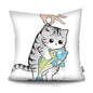 MTMETY Funny Cute Cat Cushion Cover Cartoon Pillowcases for Sofa Home Decoration Pillowcase