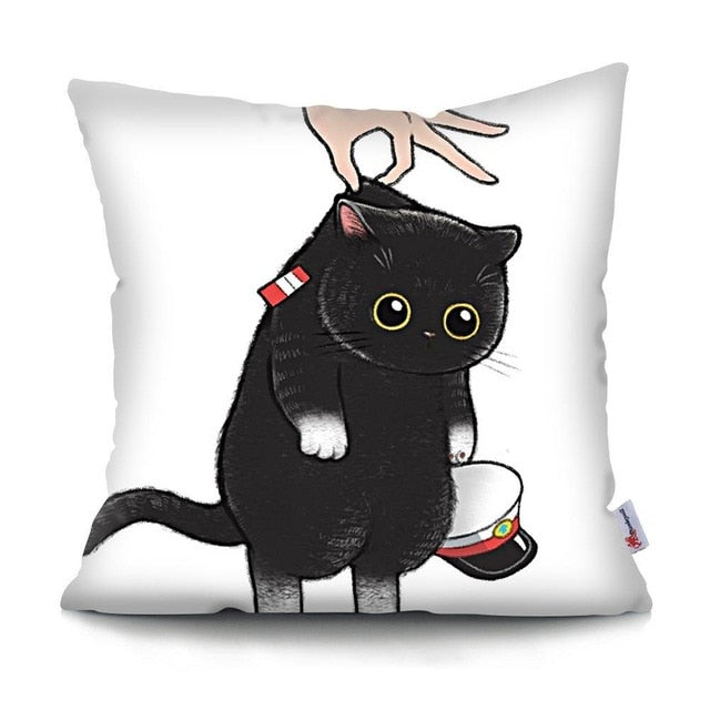 MTMETY Funny Cute Cat Cushion Cover Cartoon Pillowcases for Sofa Home Decoration Pillowcase