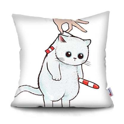 MTMETY Funny Cute Cat Cushion Cover Cartoon Pillowcases for Sofa Home Decoration Pillowcase