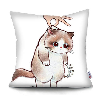 MTMETY Funny Cute Cat Cushion Cover Cartoon Pillowcases for Sofa Home Decoration Pillowcase