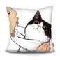 MTMETY Funny Cute Cat Cushion Cover Cartoon Pillowcases for Sofa Home Decoration Pillowcase