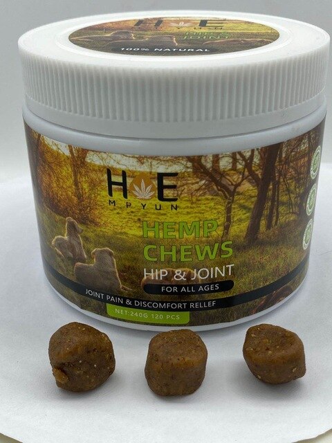 Hempyun-Organic Hemp Chews Hip and Joint Supplement Glucosamine for Dogs