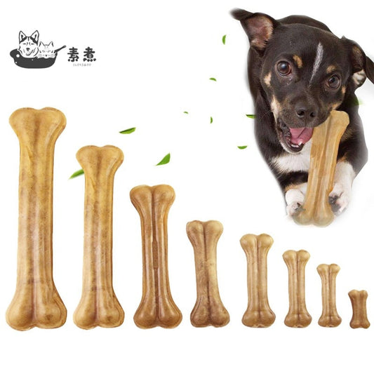 Dog Chews Toys Natural Cowhide Pressing Bone Durable Leather Cowhide Bone Molar Teeth Clean Stick Food Treats Dogs Bones
