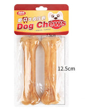 Load image into Gallery viewer, Dog Chews Toys Natural Cowhide Pressing Bone Durable Leather Cowhide Bone Molar Teeth Clean Stick Food Treats Dogs Bones
