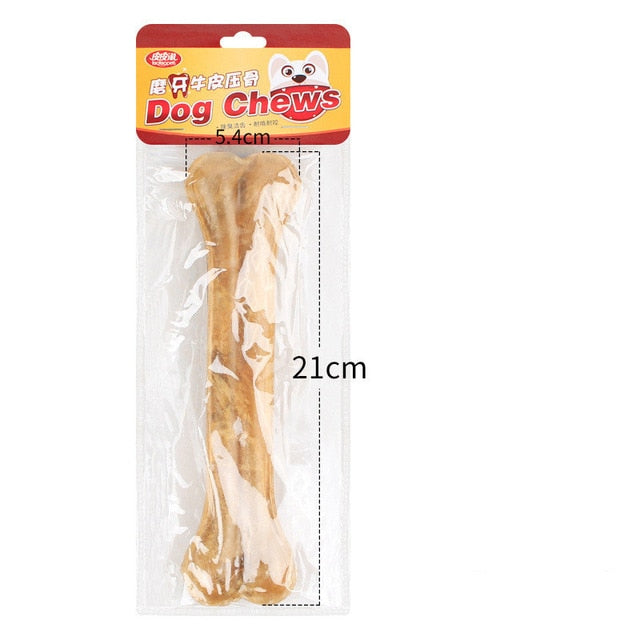 Dog Chews Toys Natural Cowhide Pressing Bone Durable Leather Cowhide Bone Molar Teeth Clean Stick Food Treats Dogs Bones