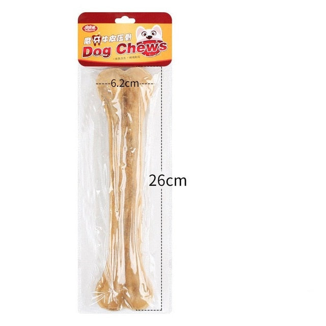 Dog Chews Toys Natural Cowhide Pressing Bone Durable Leather Cowhide Bone Molar Teeth Clean Stick Food Treats Dogs Bones