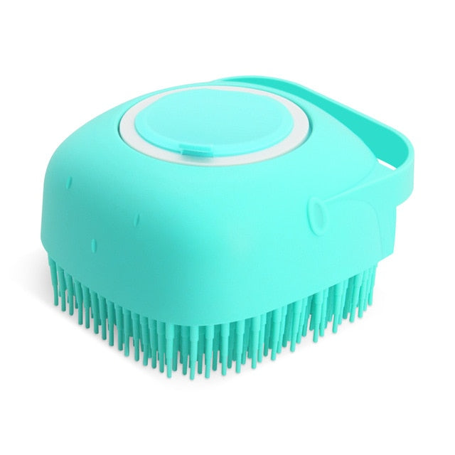 Pet Dog Shampoo Brush 2.7oz/80ml Cat Massage Comb Grooming Scrubber Brush for Bathing Short Hair Soft Silicone Rubber Brushes