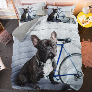 Bulldog Bedding Set Cute Animal Dog Duvet Cover / Pillowcase Quilt Comforter Cover Lovely Home Decor