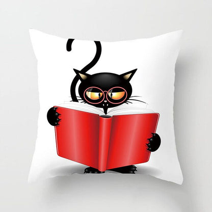Black Cat Animal Pattern Decorative Pillowcase 45*45 Polyester Cushion Cover Throw Pillow